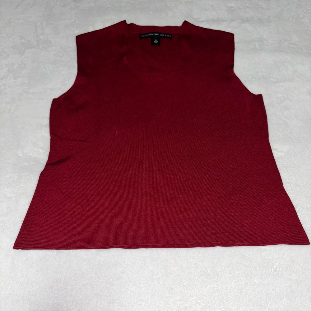 Josephine Chaus Silk Blend Sleeveless Tunic in Red Wine Size Medium